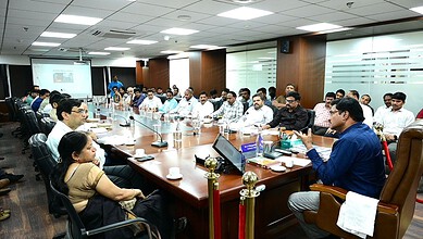 HYDRAA Commissioner AV Ranganath chairs a meeting