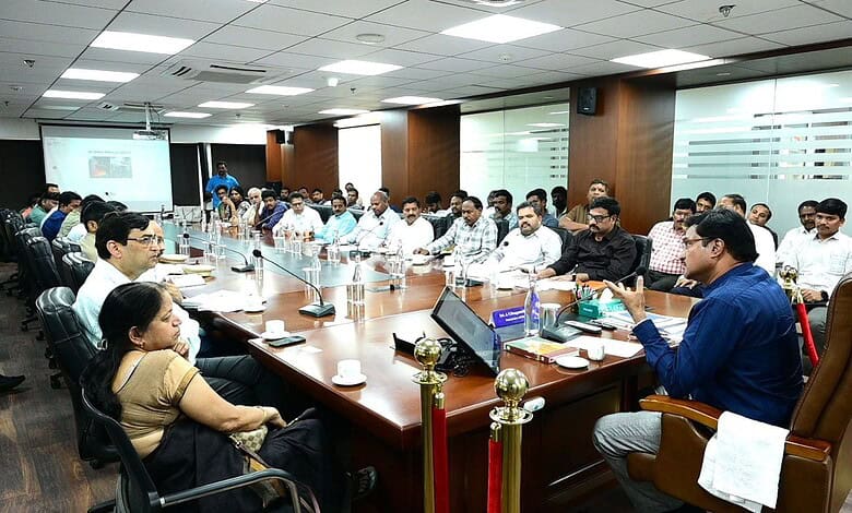 HYDRAA Commissioner AV Ranganath chairs a meeting