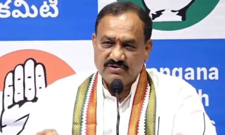 TPCC President Mahesh Kumar Goud adresses the media
