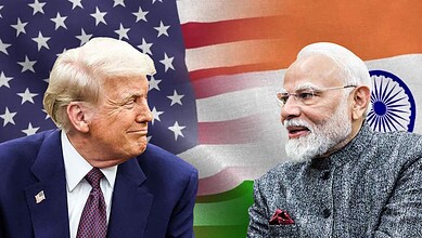 Indian Prime Minister Narendra Modi with US President Donald Trump