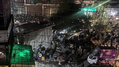 Rescue operations underway after a three-storey building collapsed trapping several in Rajasthan's Kota on Saturday