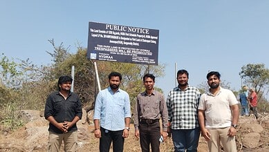 HYDRAA officials at the park in Ameenpur