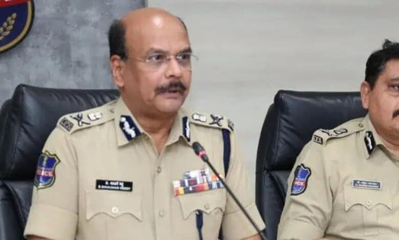 Telangana DGP speaking at a press conference on peaceful municipal polls.