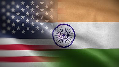 US and India flags with joint statement, trade agreement theme.