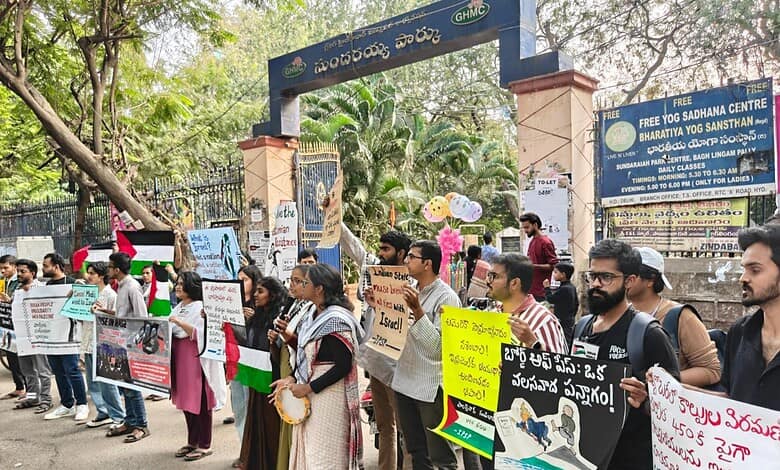 Pro Palestine protests in Hyderabad
