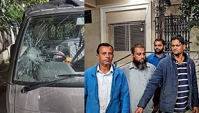 Mob attack damages vehicle transporting eggs in Tukkuguda, Hyderabad.