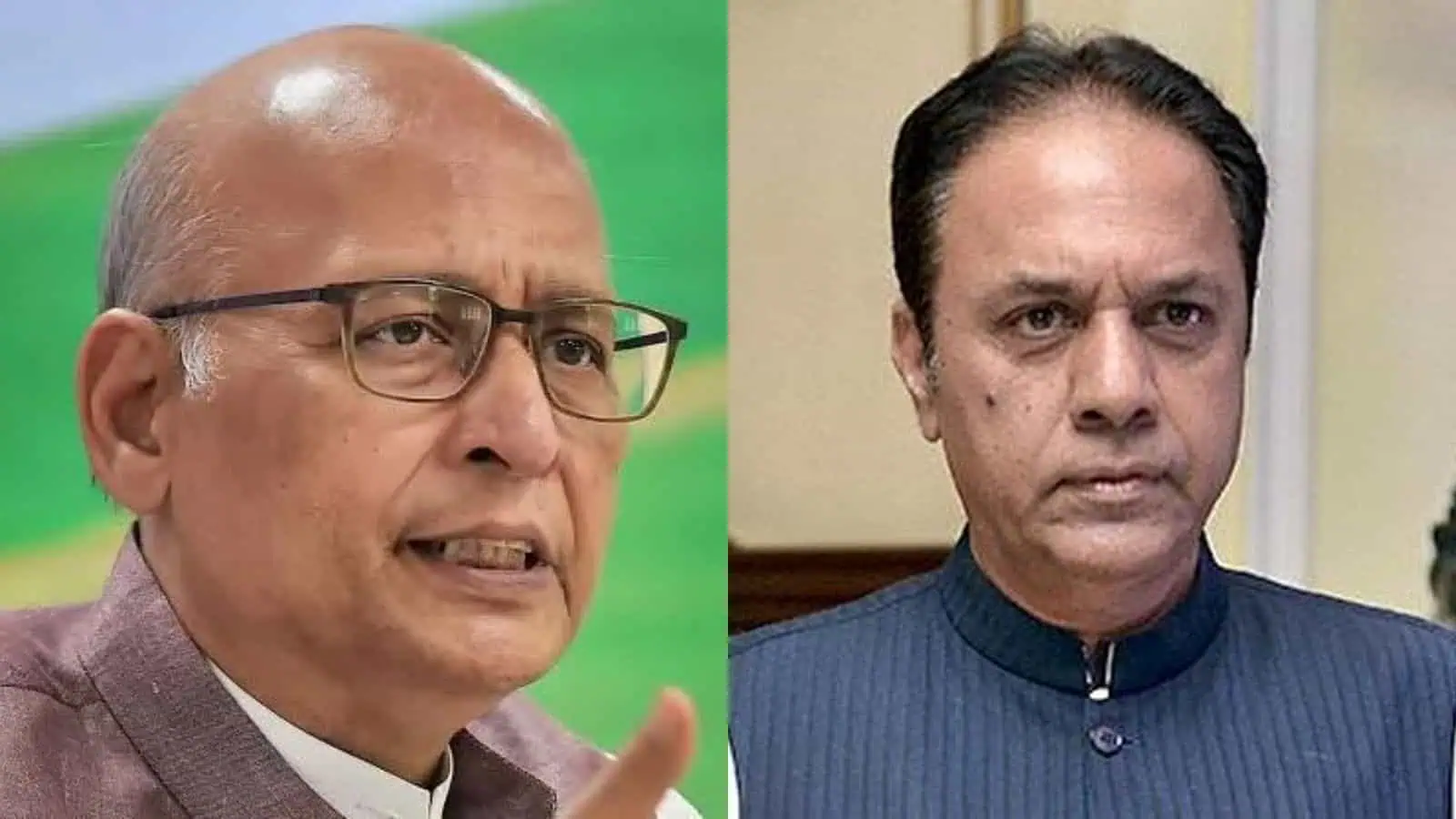 Rajya Sabha MPs Abhishek Manu Singhvi (left) and KR Suresh Reddy (right)