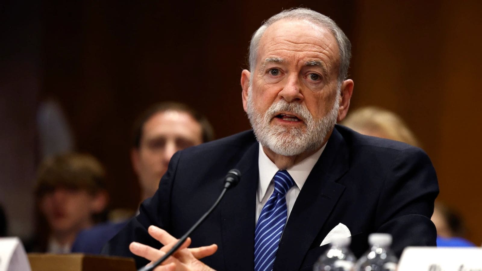 US ambassador speaking at a formal event, expressing a controversial comment on Israel.