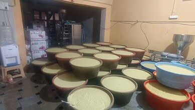 Assorted bowls filled with homemade ginger garlic paste for culinary use.