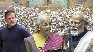 Image shows Rahul Gandhi, Nirmala Sitharaman and Narendra Modi