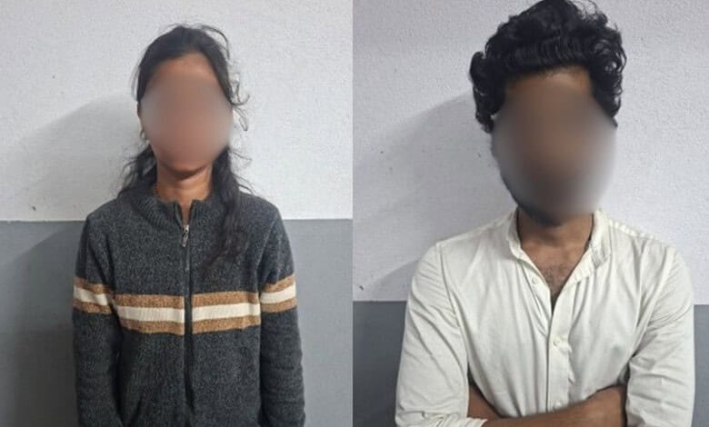 Man and woman detained for chain snatching incident, police investigation underway.