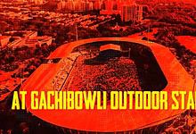 Aerial view of Gachibowli outdoor stadium