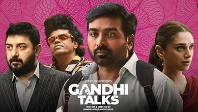 Vijay Sethupathi stars in Gandhi Talks, releasing on ZEE5 on March 6.