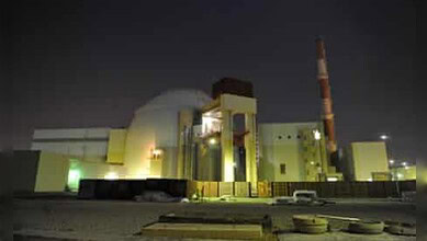 Bushehr nuclear power plant reactor building in southern Iran.