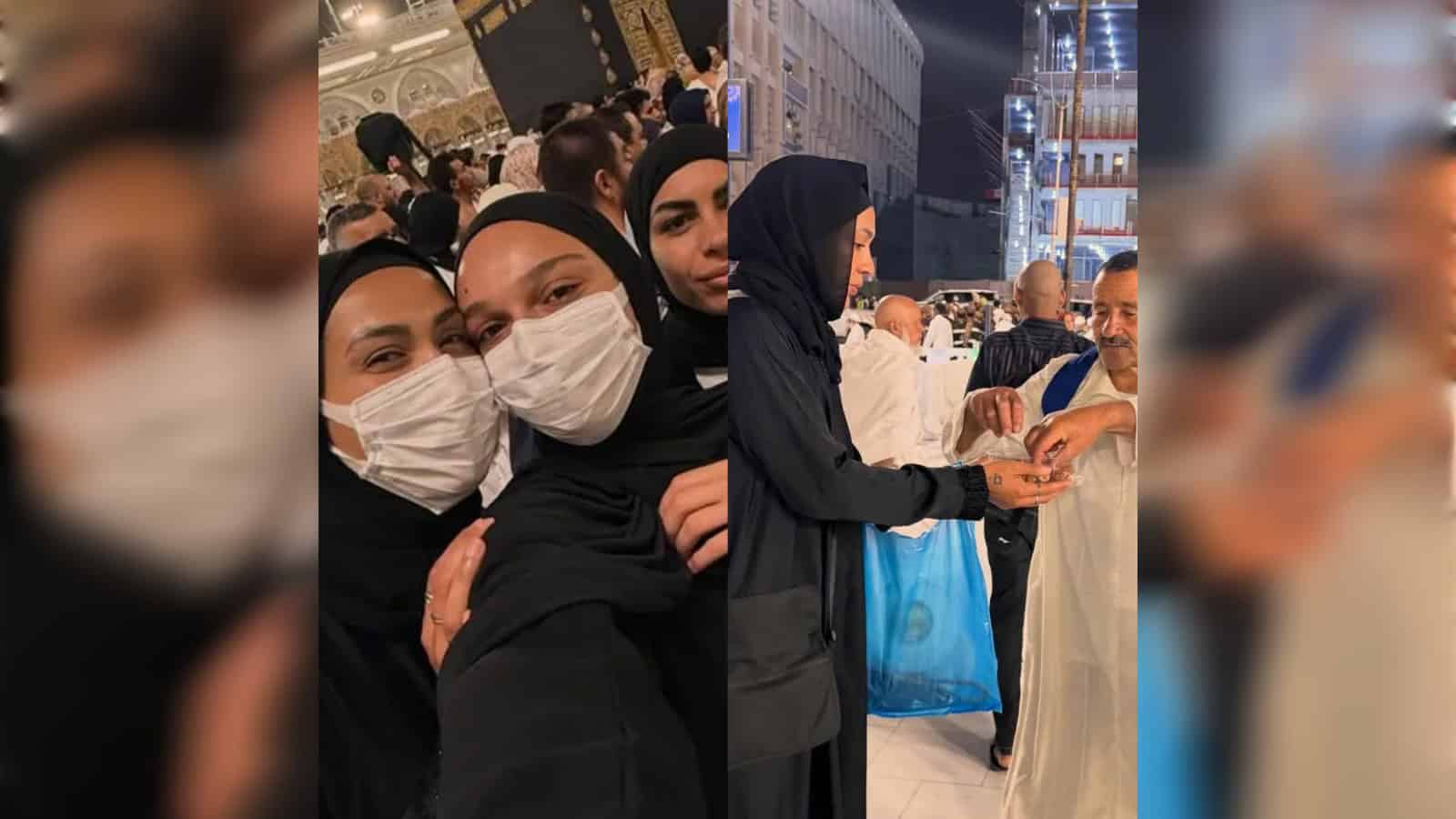 Kathleen Souza with friends at the Grand Mosque in Makkah after performing Umrah.