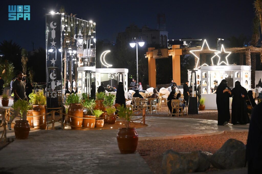 Municipal workers clean and maintain streets near the Prophet’s Mosque as Madinah undergoes aesthetic upgrades for Ramzan.