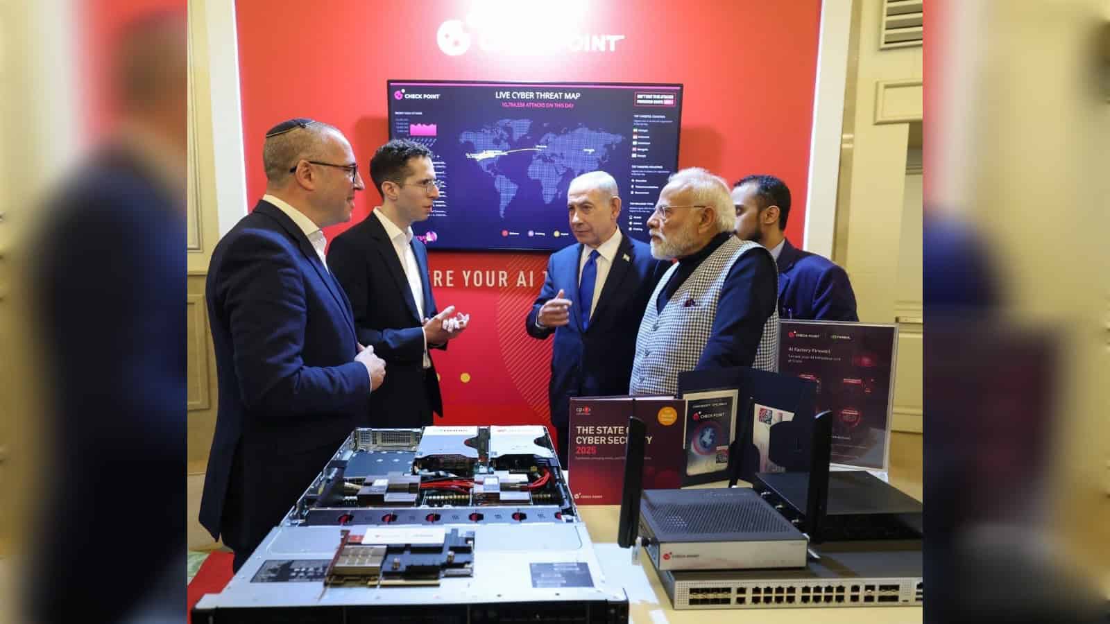 Prime Minister Modi discusses investment opportunities with Israeli startup representatives.