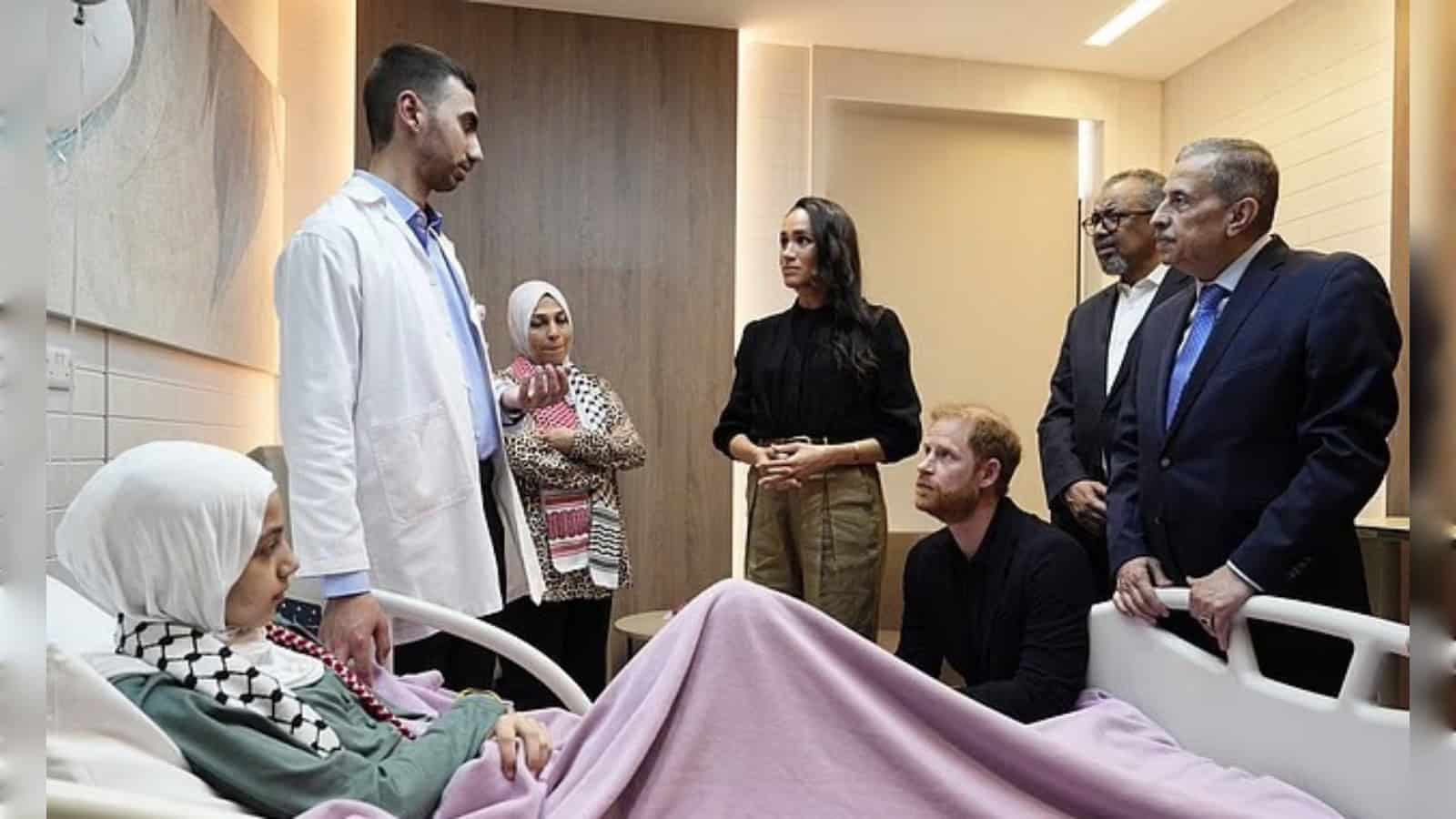 Prince Harry and Meghan visit Syrian and Palestinian refugees in Jordan, engaging with displaced communit.