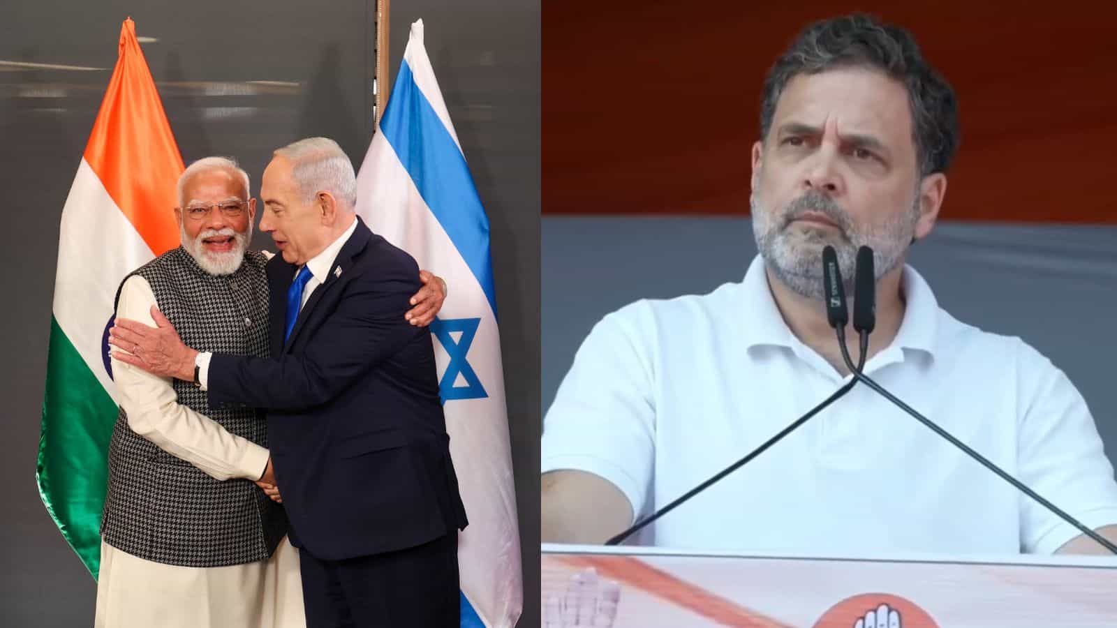 Indian Prime Minister Narendra Modi and Israeli Prime Minister Benjamin Netanyahu embrace during diplomat.