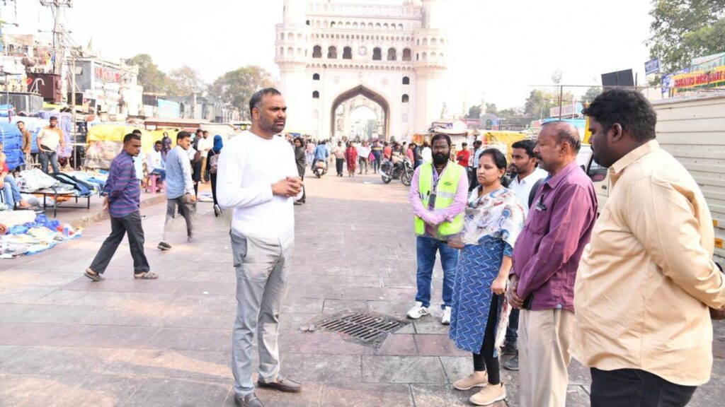 GHMC Commissioner RV Karnan inspected cleanliness drive ahead of Ramzan in Hyderabad.
