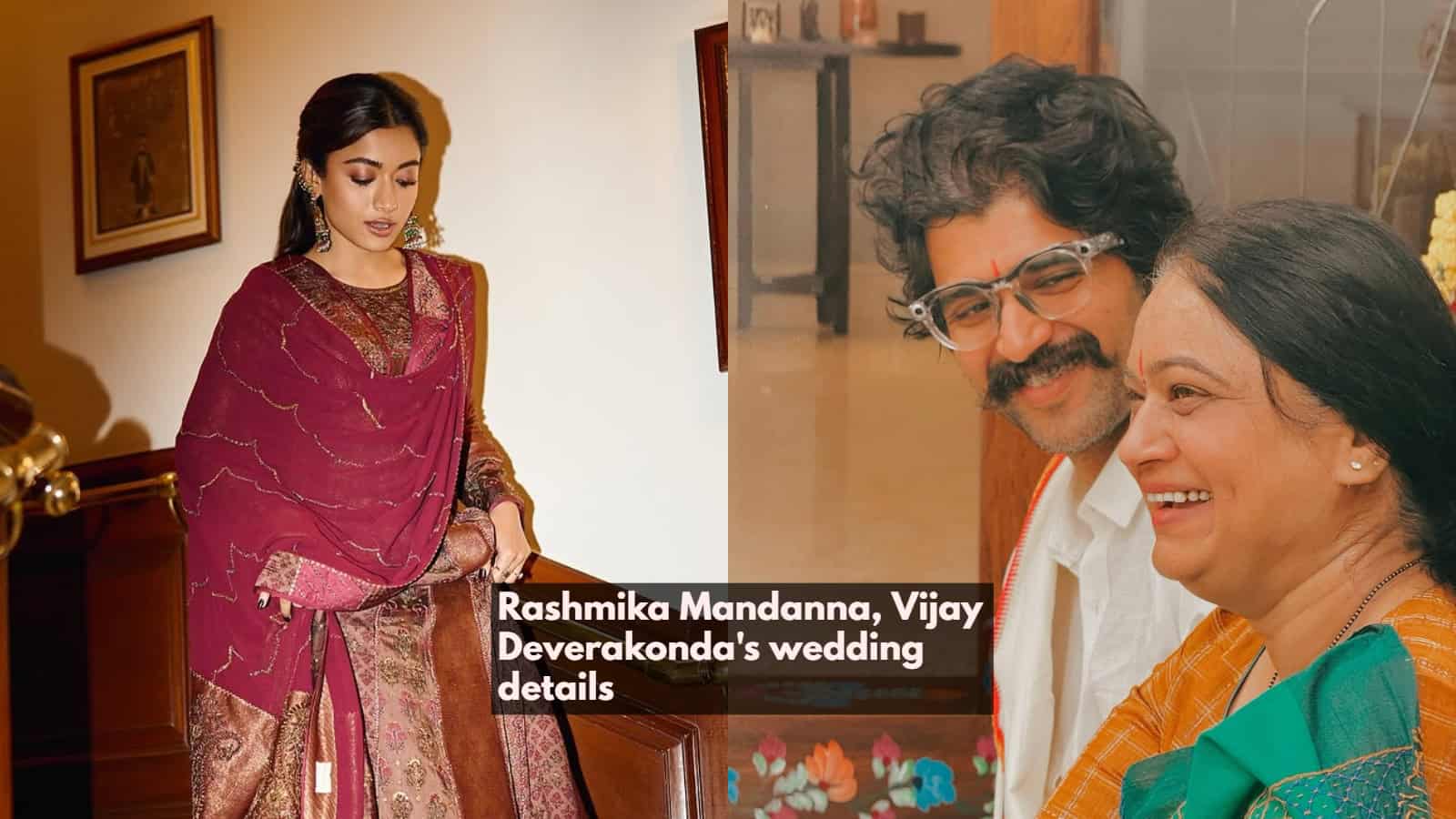 Rashmika Mandanna and Vijay Deverakonda at wedding celebration.