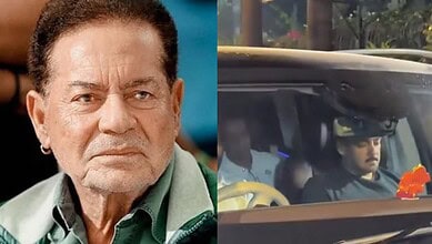 Salim Khan seen outside hospital amid health concerns.