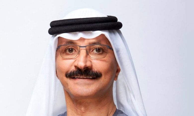 DP World CEO Sultan Ahmed bin Sulayem with traditional Middle Eastern attire.