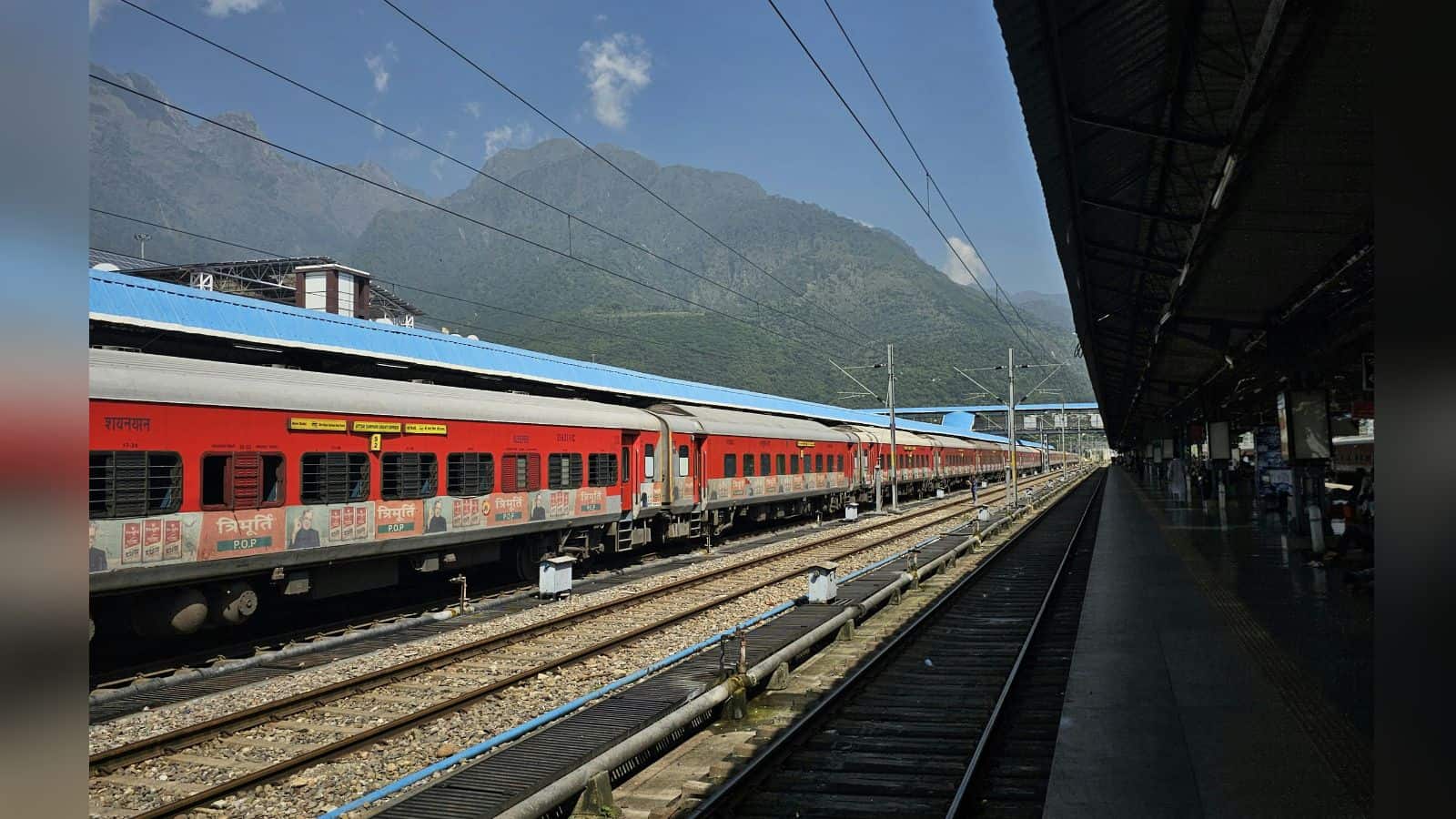 Image shows an Indian railway train