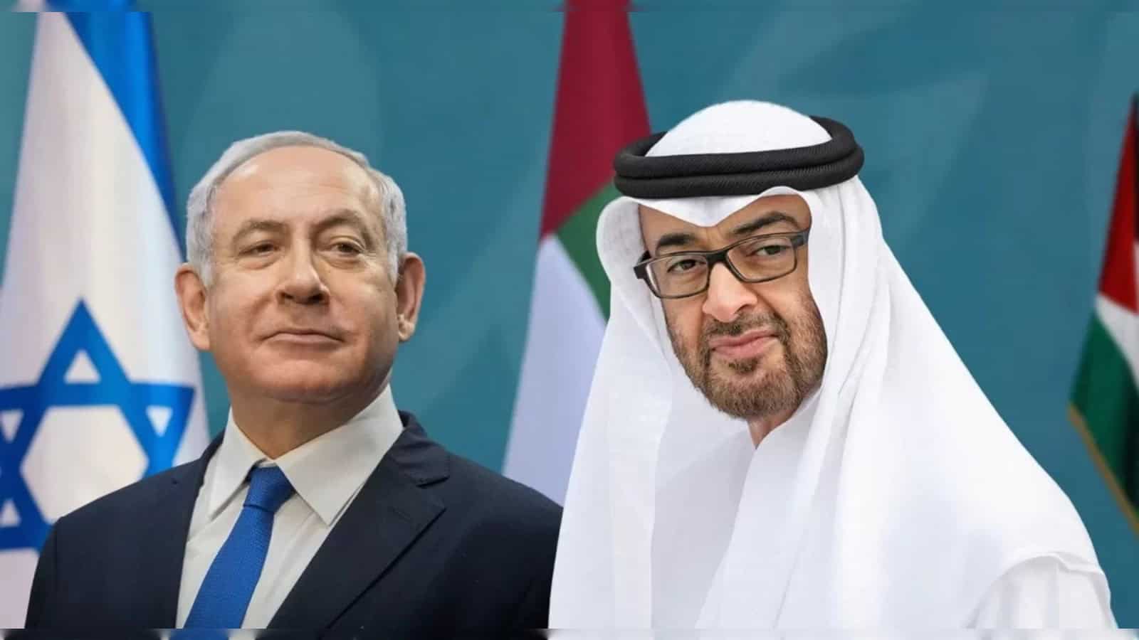Israeli and Emirati leaders at diplomatic meeting.
