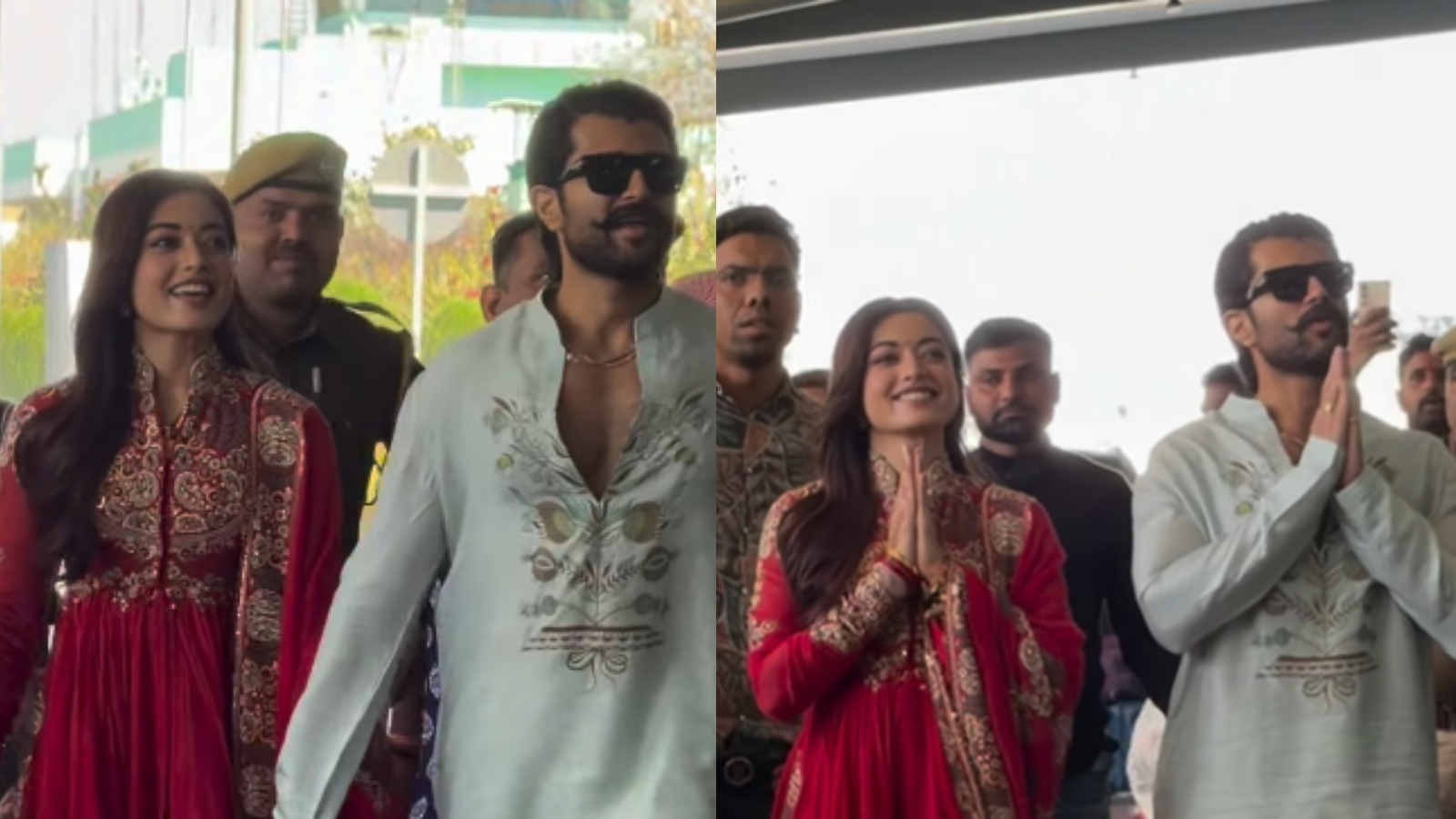 Rashmika Mandanna and Vijay Deverakonda make their first public appearance together.