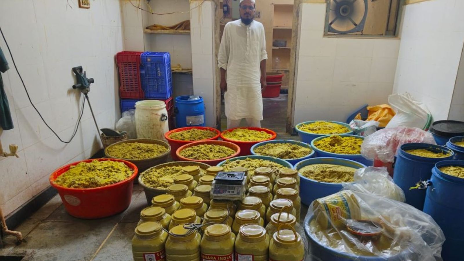 The image shows large quantities of adulterated ginger and garlic paste seized by the Commissioner's Task Force in Tappachabutra on Tuesday, March 17.