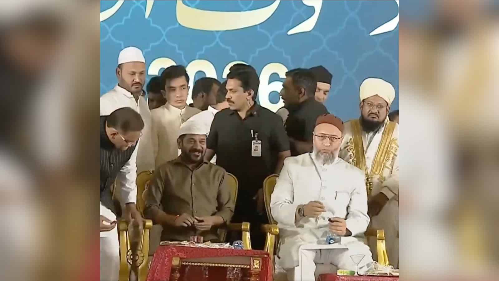 Telangana Chief Minister at a communal harmony event during Dawat-e-Iftar in Hyderabad.