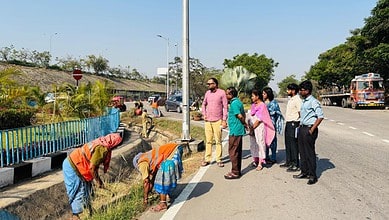 GHMC Commissioner reviews sanitation efforts with local workers and officials in Tukkuguda.