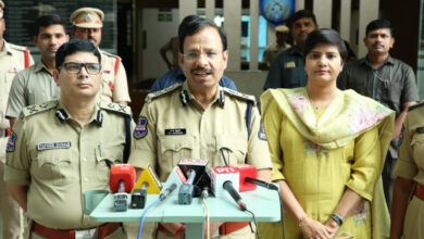 Hyderabad CIty Police Commissioner VC Sajjanar with District Collector D Harichandana and other officials