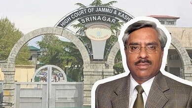 Dainik Jagran editor outside Srinagar court, facing trial for controversial comments on J-K man.