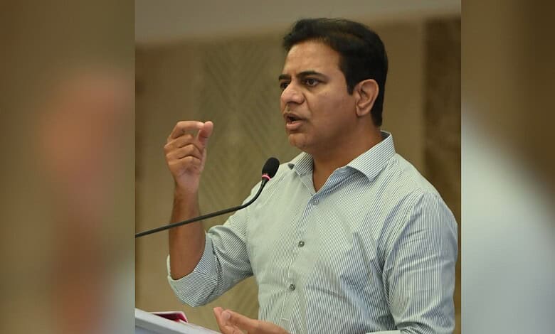 KTR speaking at a press conference about LPG price freeze and cylinder availability.