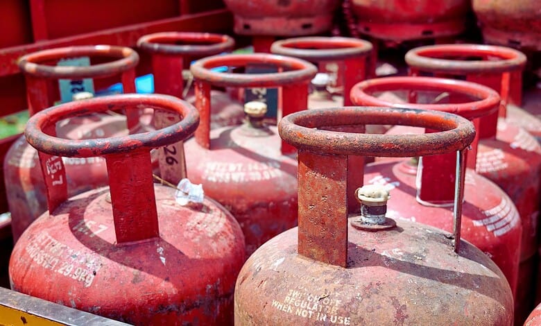 LPG Cylinders in a market