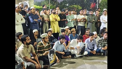 Students protest against Khamenei's Assassination at MANUU Hyderabad