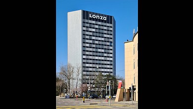 Lonza office building in Hyderabad, symbolising Swiss manufacturing expansion in India.