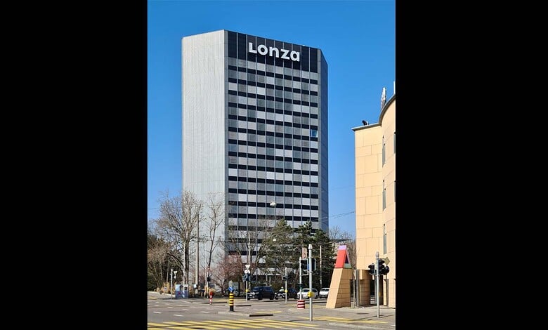 Lonza office building in Hyderabad, symbolising Swiss manufacturing expansion in India.