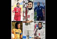 Members of Iranian women's football team who were given asylum by Australia