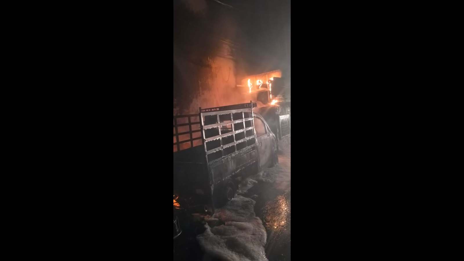 A vehicle was gutted in a fire due to a transformer blast in Miyapur