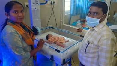 The image shows the officials, and the rescued newborn baby getting treated at the SNCU of Asifabad Government Hospital on Saturday, March 21, 2026.