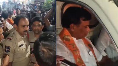 Sri Ramnavami: Tension in Nizamabad as BJP MLA clashes with police over DJ vehicle