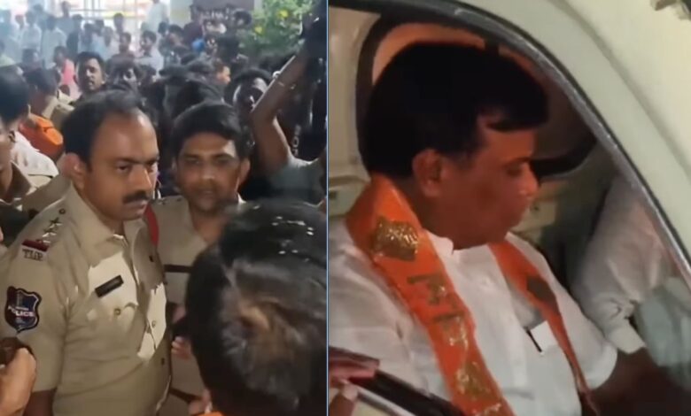 Sri Ramnavami: Tension in Nizamabad as BJP MLA clashes with police over DJ vehicle