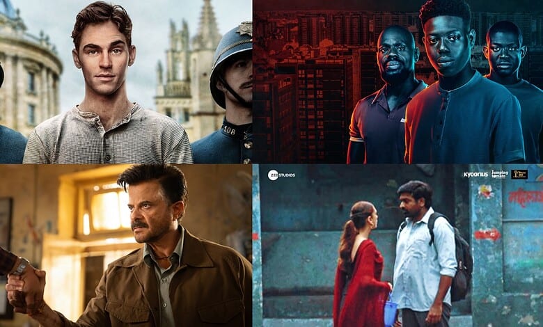 Collage of upcoming OTT releases including historical drama, sci-fi, action, and romance films for March.