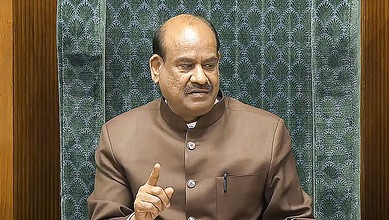 Indian politician supporting no-confidence motion against Lok Sabha Speaker Om Birla.