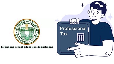 Illustration of a boy holding a safe with "Professional Tax" label, representing tax collection from priv.