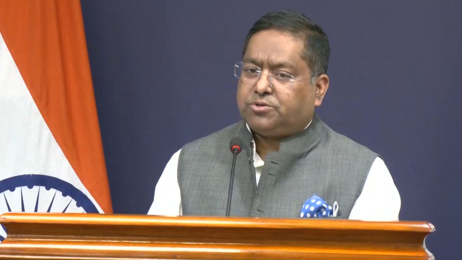 Ministry of External Affairs Spokesperson Randhir Jaiswal