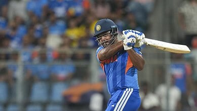 India vs England cricket match, T20 World Cup final, player in action.